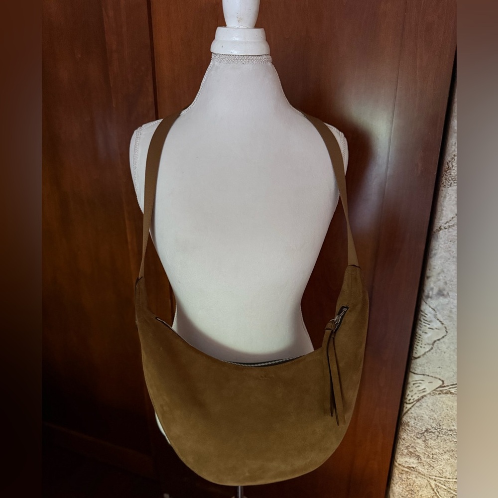 ⚜️ RAG & BONE RISER CROSSBODY BAG - GOLDEN BROWN SUEDE NWT $450 NEVER USED ⚜️